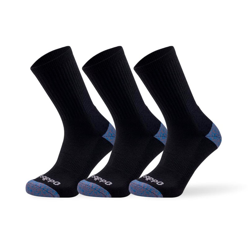 Oddball Menâ€™s Performance Crew Socks XXL (Size 15-18) | 3-Pack Large Athletic Socks with COOLMAX Cotton Blend, Arch Support & Seamless Toe, Black - Image 1